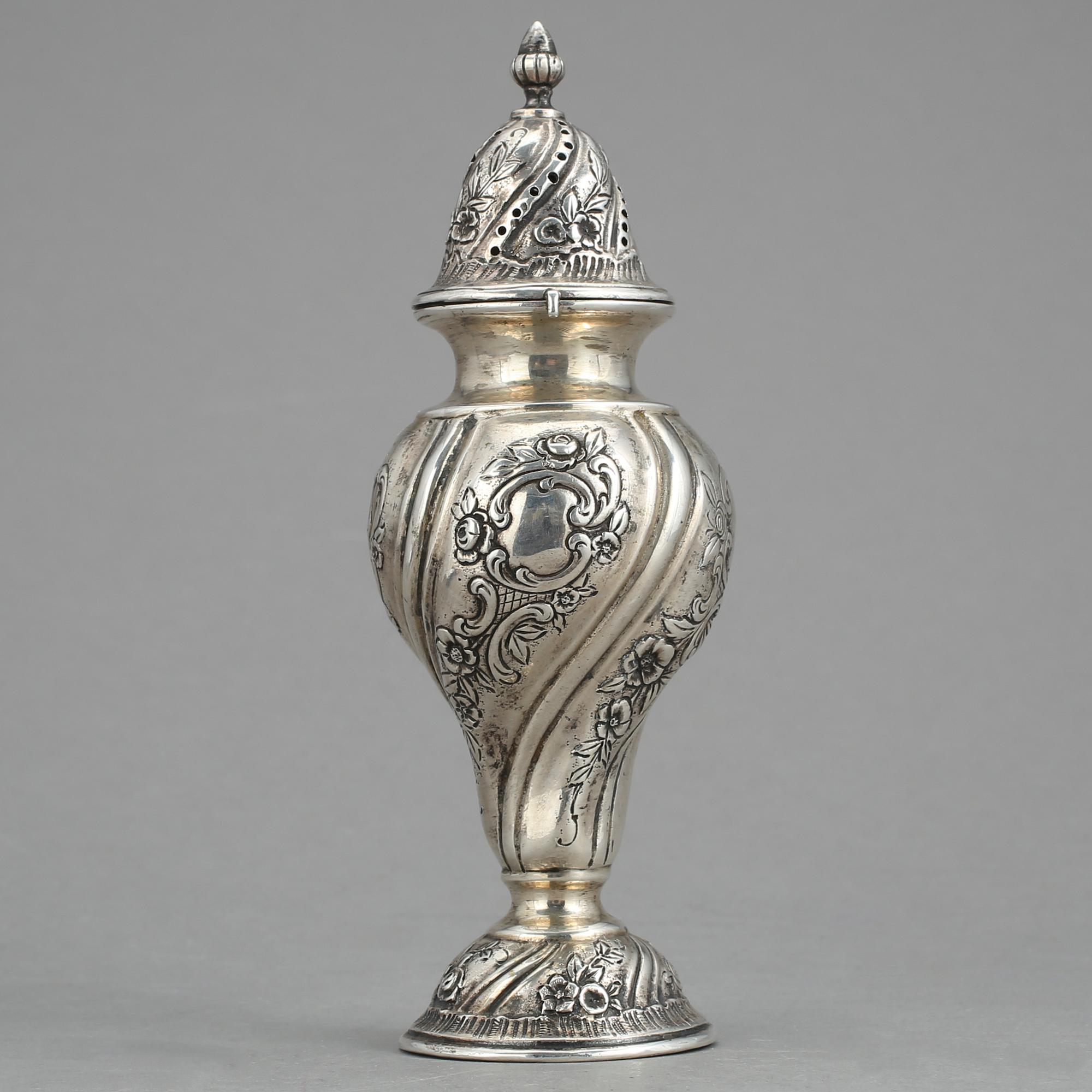SOCKERRUSKA, silver, rokokostil, Holland, 1800-tal.