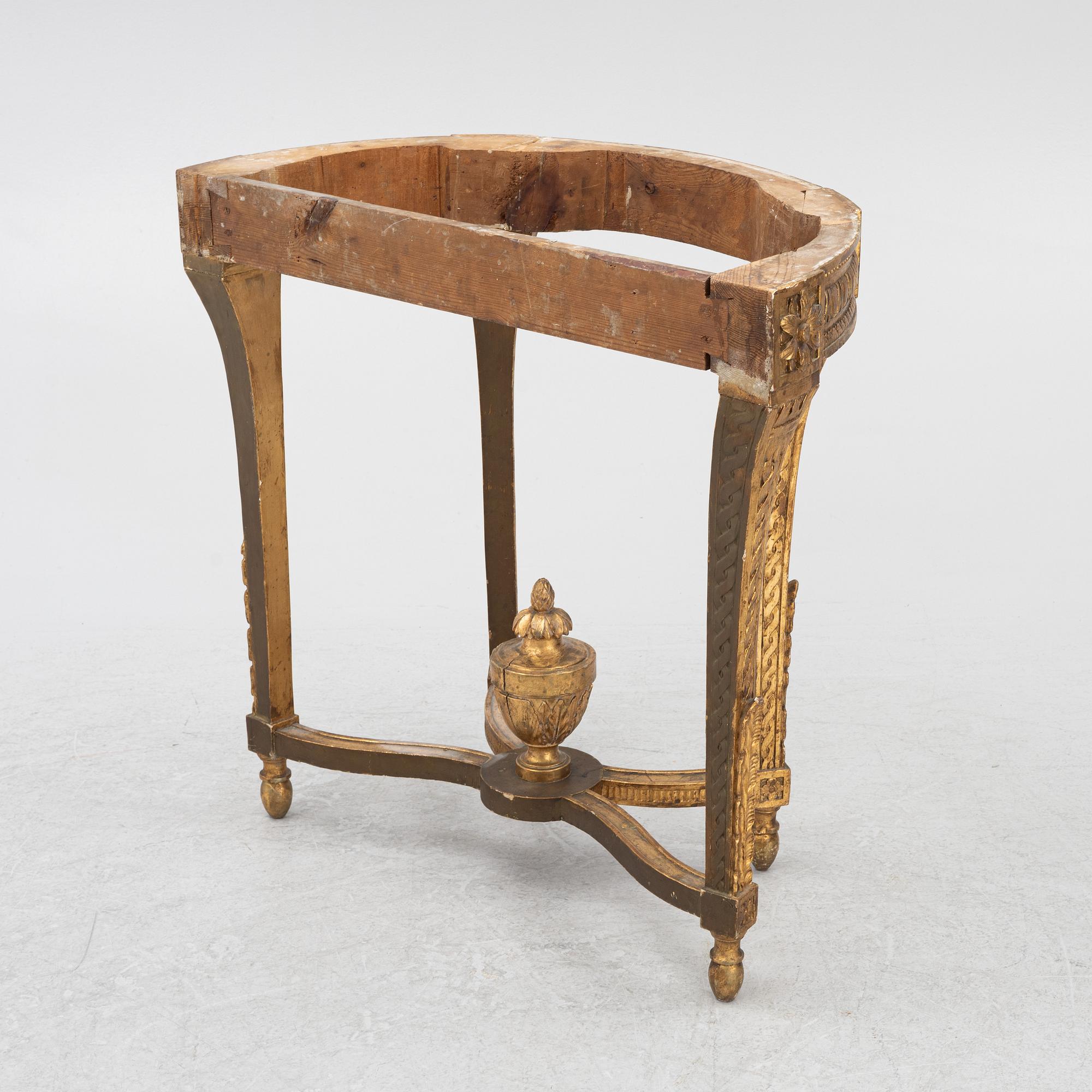 Konsolbord, Stockholmsarbete, sent 1700-tal, Gustavianskt.