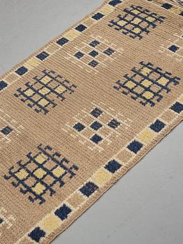 Märta Måås-Fjetterström, A rug, "Blåkroken", knotted pile, ca 208,5-209,5 x 96-97,5 cm, signed AB MMF.