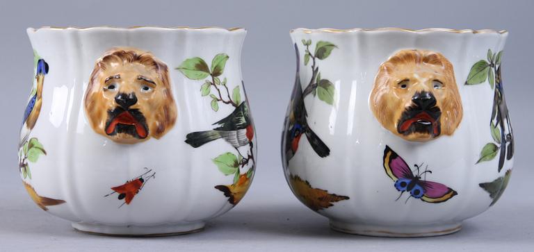 YTTERFODER, 2 st, porslin, Dresdenliknande märke, 1900-tal.