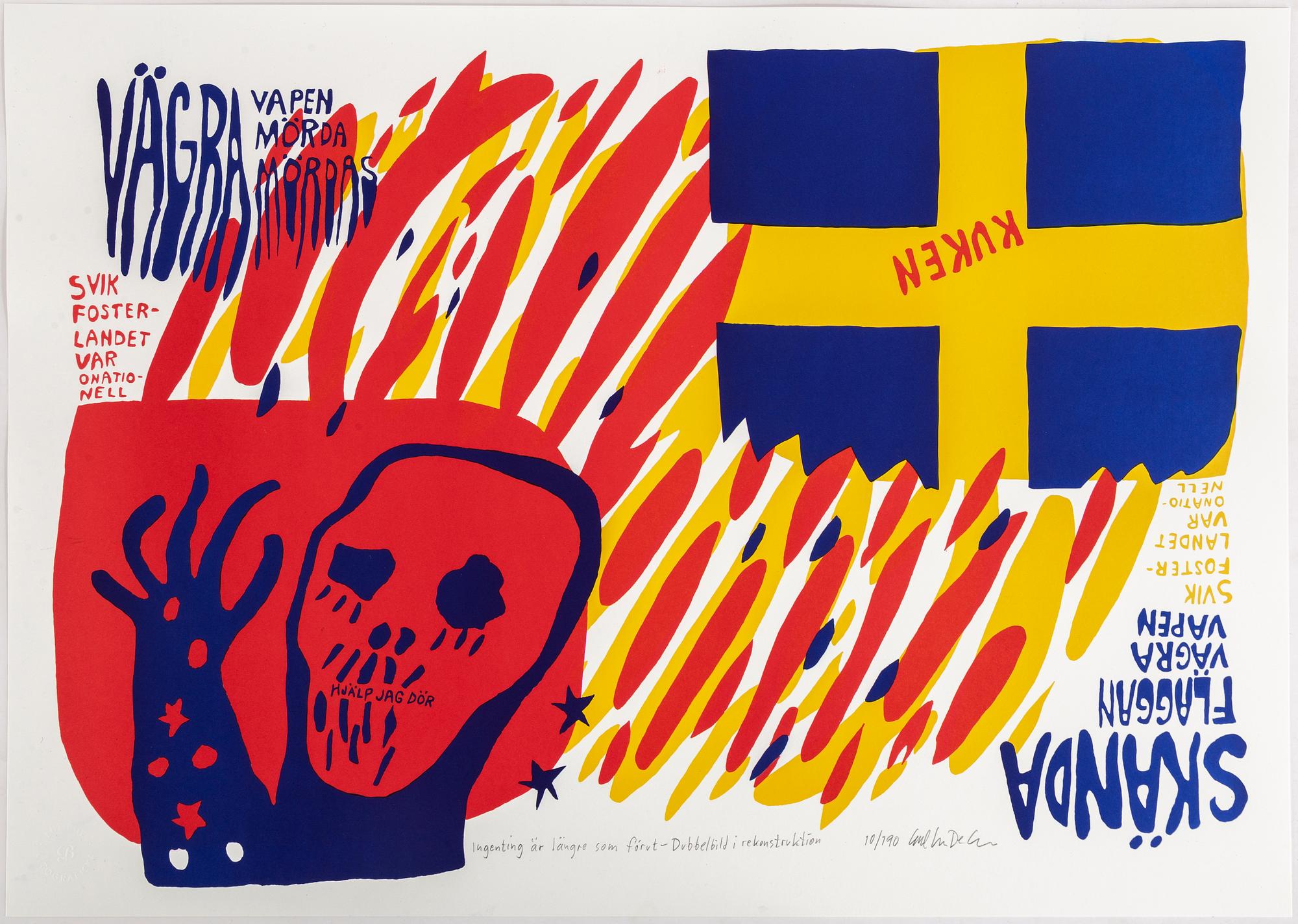 Carl Johan De Geer, lithograph in colours, signed 10/190.