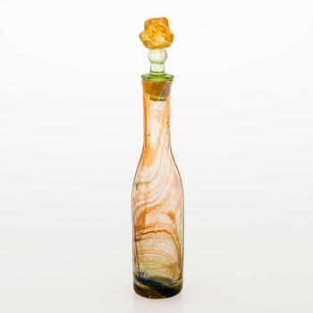 OIVA TOIKKA, BOTTLE, 'Puteli', glass, signed Oiva Toikka Nuutajärvi Notsjö, 1970's.