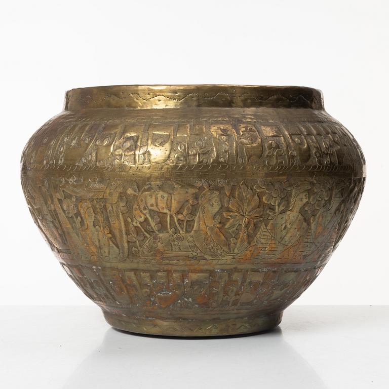 Two brass egyptian revival vessels, early 20th century.