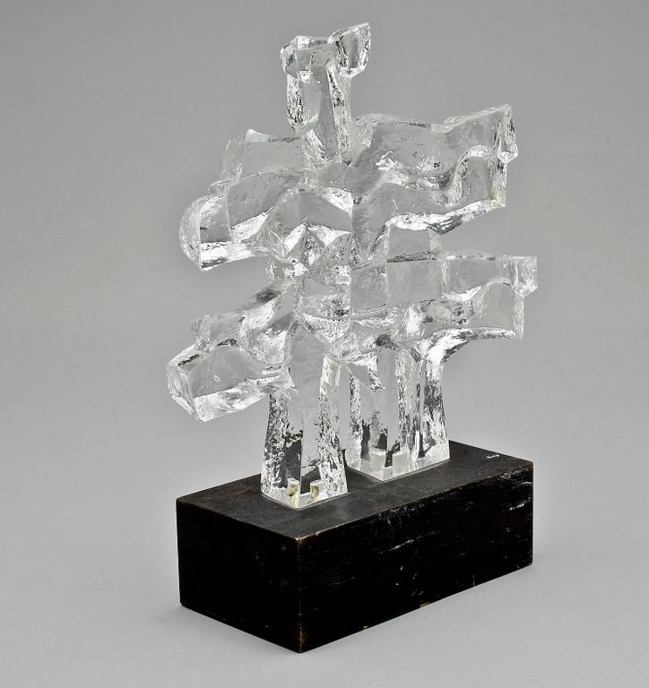 LARS HELLSTEN, möjligen,  "Våglek", glas, Orrefors, 1978.