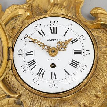 A French Fleury à Paris à Paris part rococo gilt bronze cartel clock.