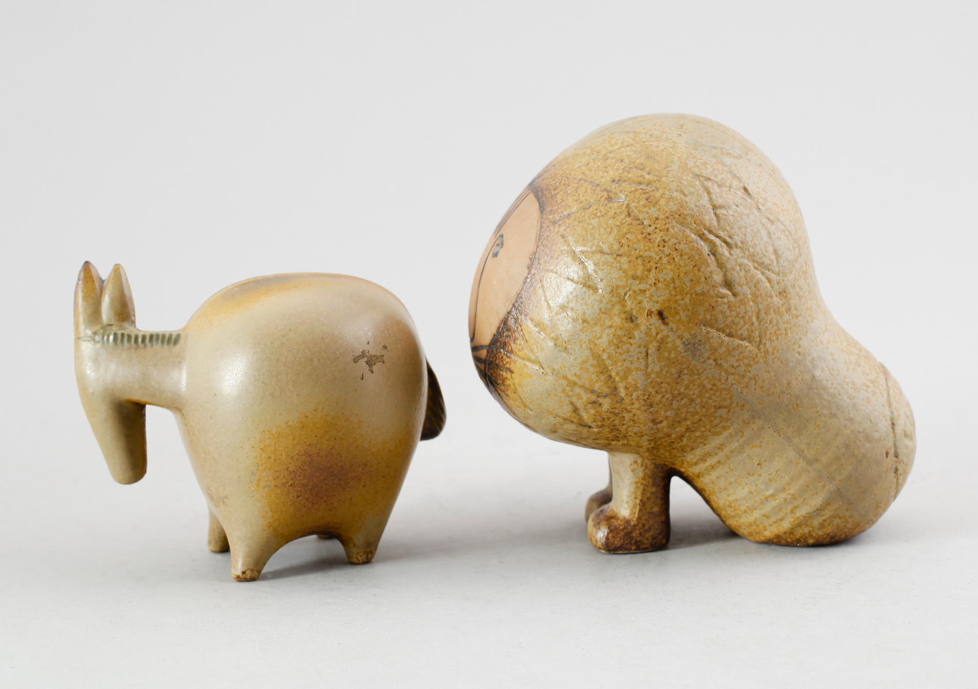 FIGURER, 2 st, stengods, Lisa Larson, Gustavsberg.