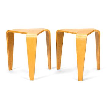 MARKE NISKALA-LUOSTARINEN, a pair of mid 20th century 'Tabouret' stools for Oy Stockmann Ab, Keravan puusepäntehdas.