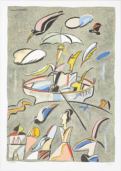 Madeleine Pyk, "Tusen dagar och en dröm", portfolio with 4 lithographs in colours and a book.