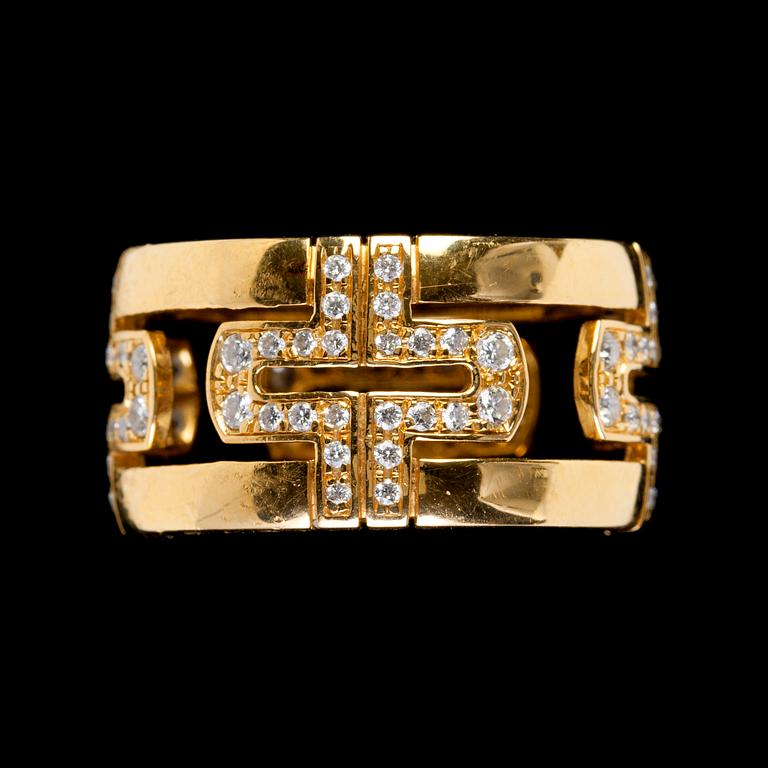 A Bulgari 'Parentesi' gold and diamond ring.