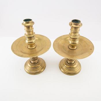 Candlesticks, a pair of "Heemskerk" Dutch baroque model, 16th/17th century.