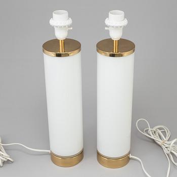 A pair of glass table lights from Bergboms, 1960's/70's.