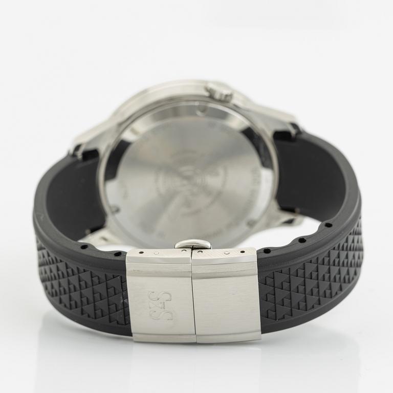 Sjöö Sandström, Royal Steel, Worldtimer, "SÄPO/Swedish Security Service", wristwatch, 41 mm.