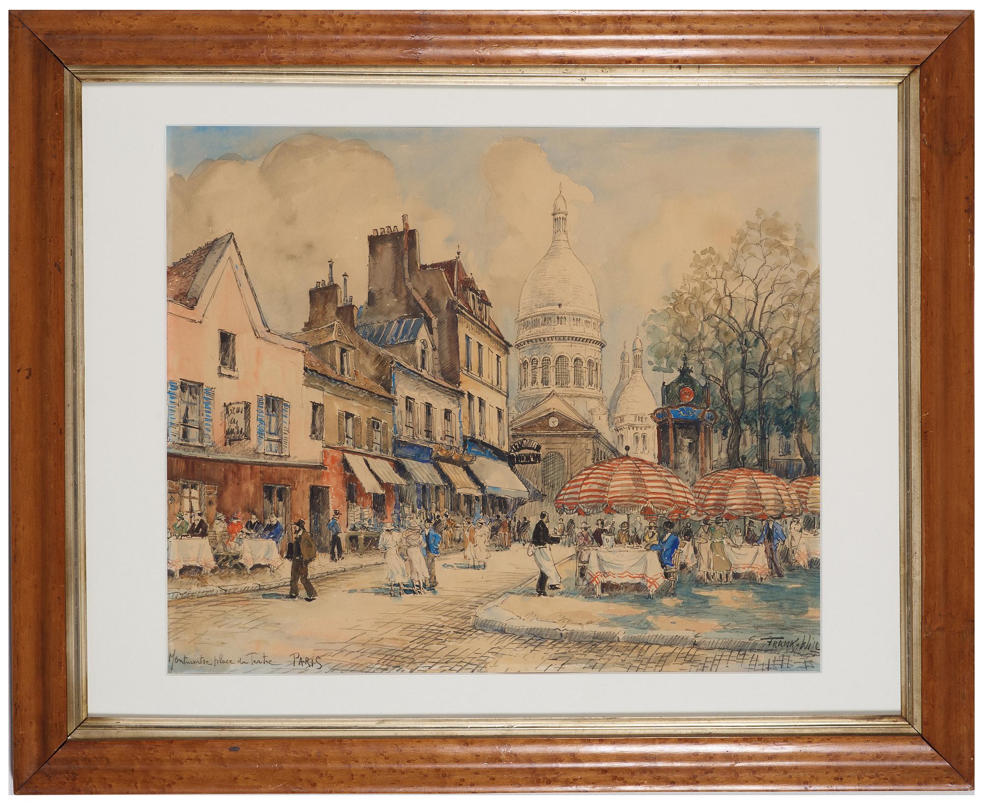 FRANK WILL BELLIOT NAUDIN, watercolour, signed, Paris.