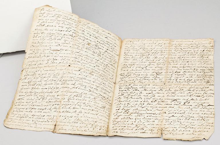 DOKUMENT, troligen 1700-talets mitt.