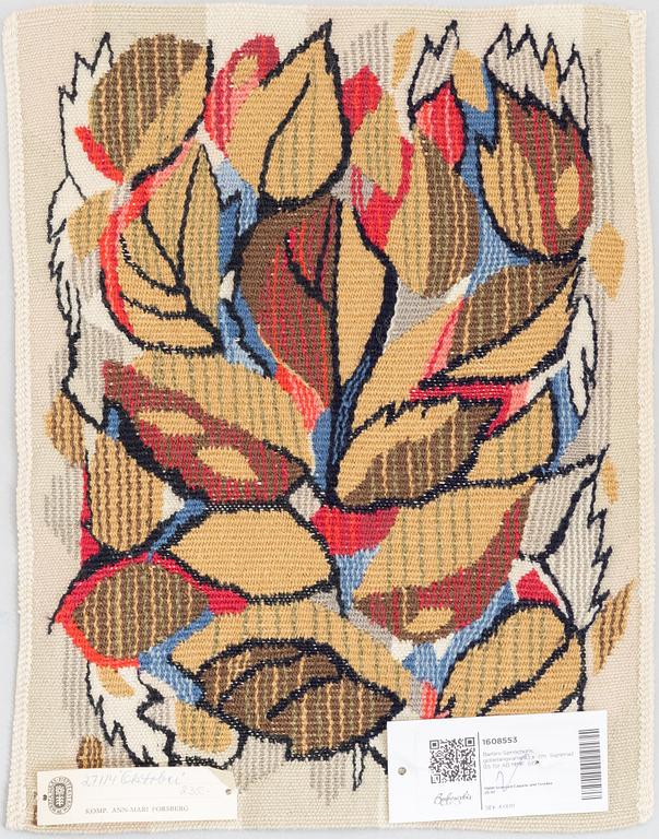 Barbro Sprinchorn, a textile, tapesty variant, 41,5 x 30,5 cm, signed BS for.