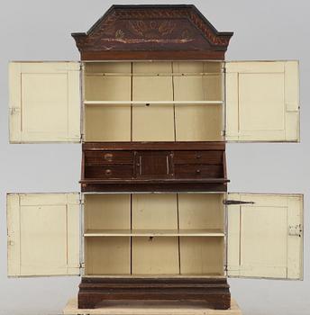 SKÅP, "kronskåp", trol Dalarna, allmoge, dat 1842.