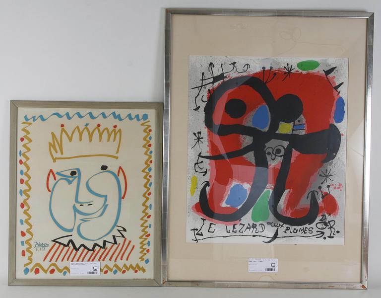 AFFISCHER, 2 st, Joan Miro samt Pablo Picasso.