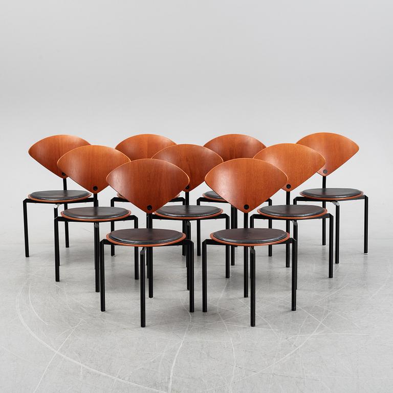 Bent Krogh, stolar, 9 st, 'Nimbus' Danmark, 1980-tal.