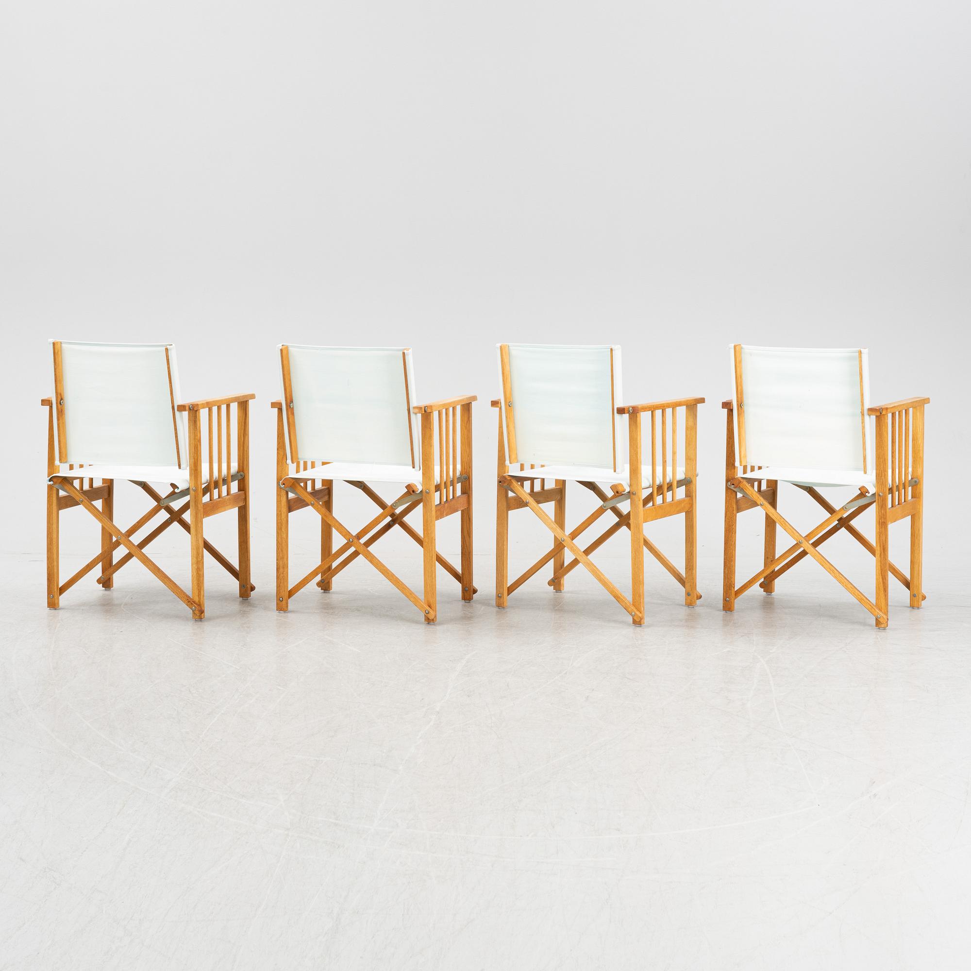A set of four director's chairs from Hyllinge Möbler, Danmark.