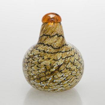 Oiva Toikka, lasilintu, "Kesäriekko", signeerattu O. Toikka Nuutajärvi.