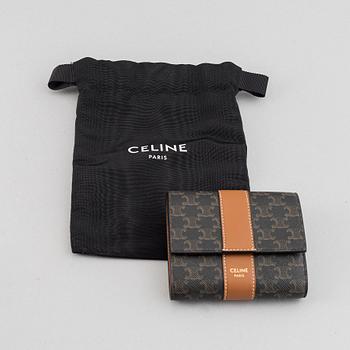 Céline, a canvas and leather handbag and wallet, 2020.