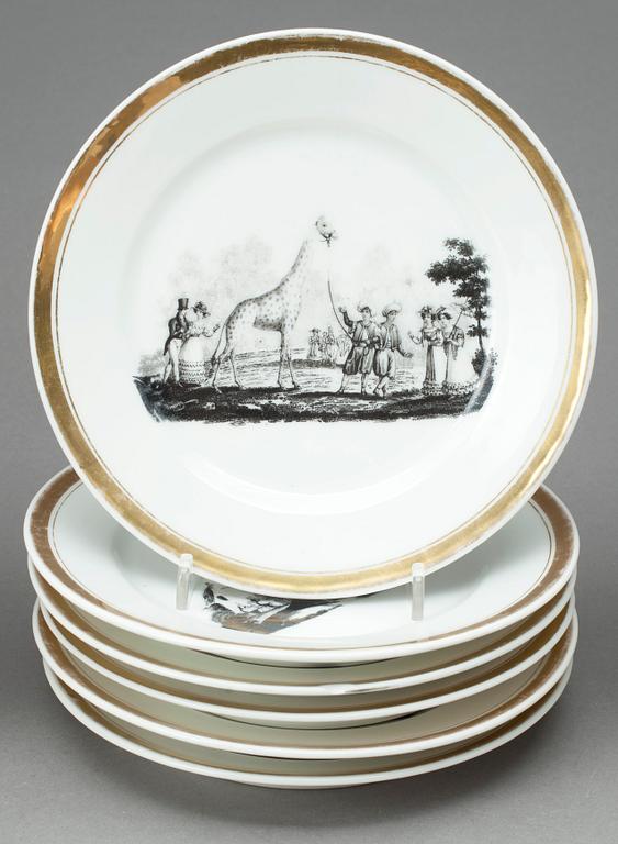 ASSIETTER, 18 st, porslin, empire, Frankrike, 1800-talets första hälft.