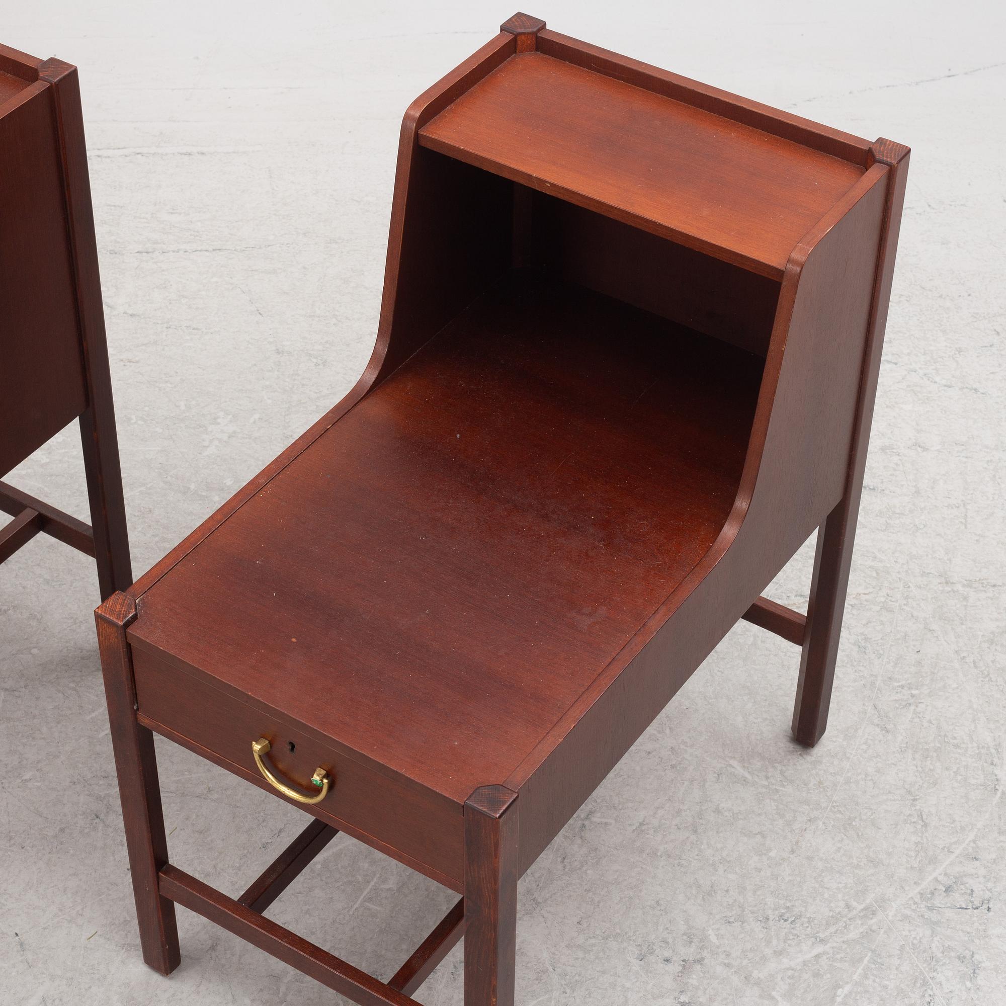 A pair of bedside tables, Nordiska Kompaniet, Sweden, 1950's.