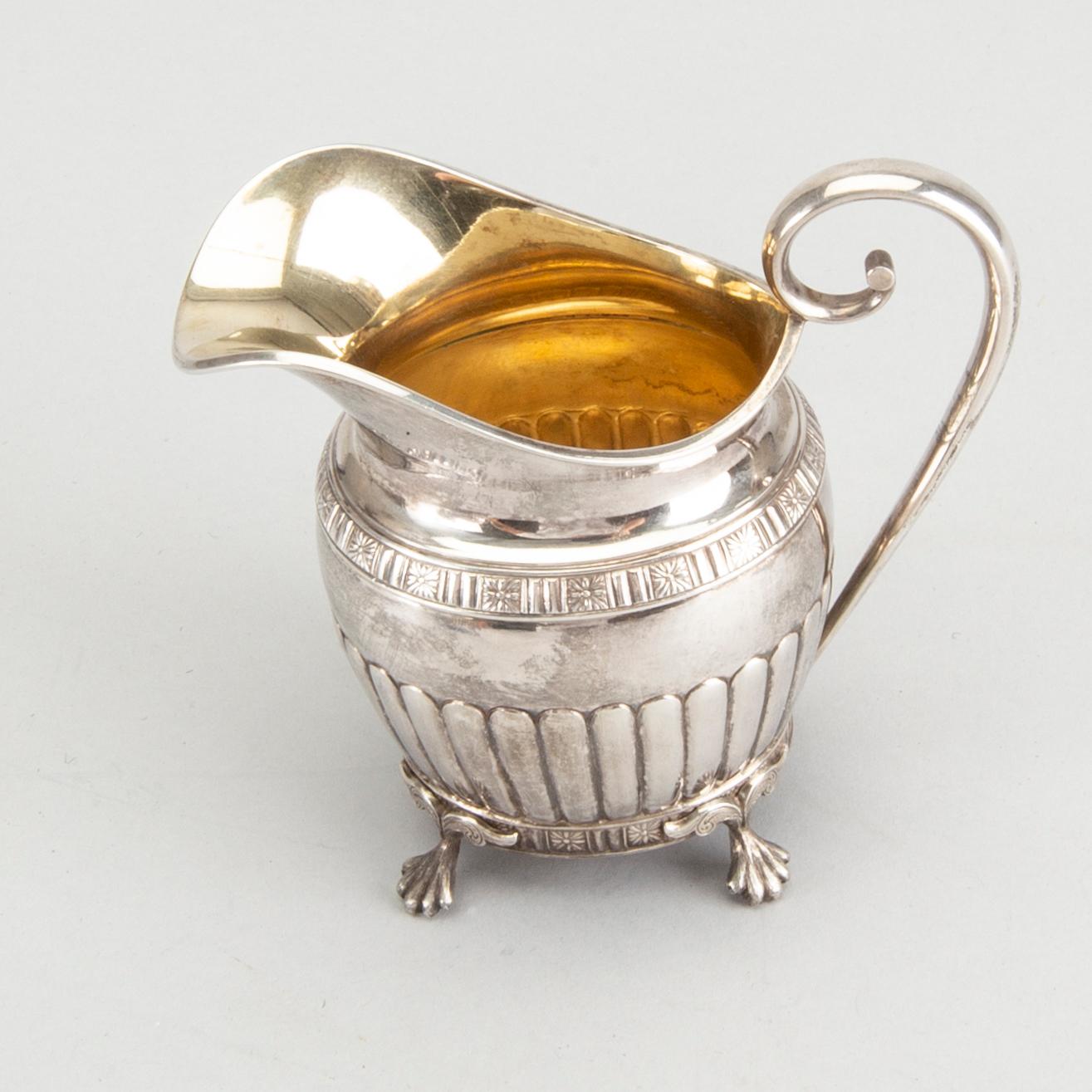 KAFFESERVIS, 3 delar, silver, B Erlandsson, Kristianstad, 1903, vikt ca 1200 gram.