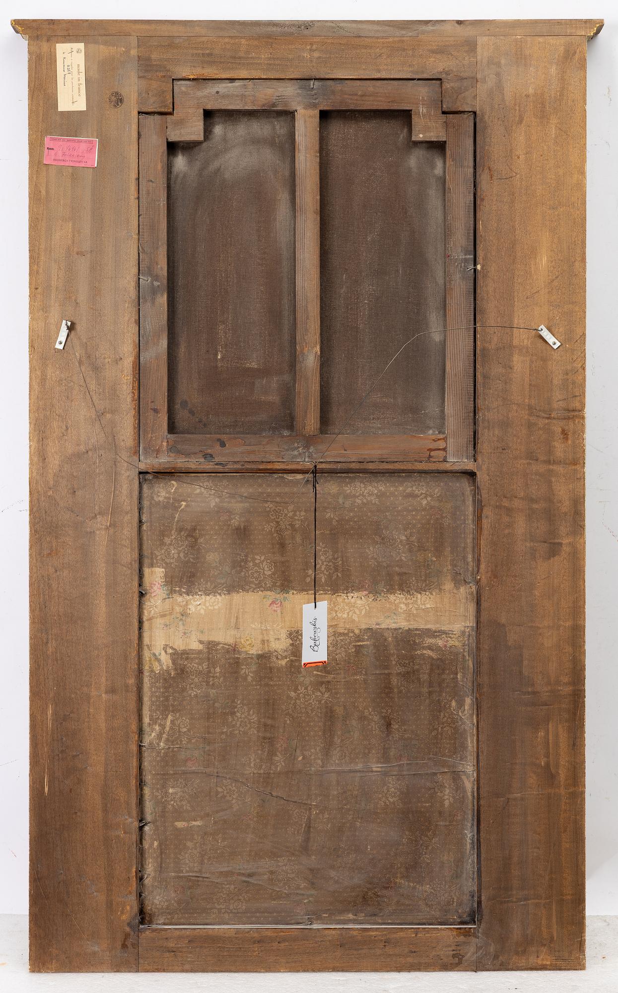Gustavian-style wall panel/mirror with a pastoral landscape, circa 1800.