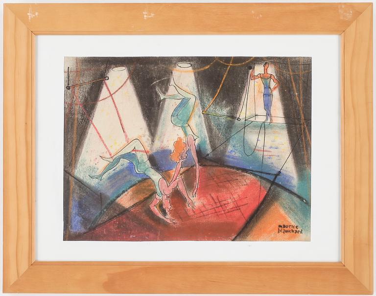 MAURICE BLANCHARD, blandteknik på papper, signerad.