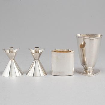 REY URBAN, 4 delar sterlingsilver, Stockholm 1955, 1960 samt 1971.