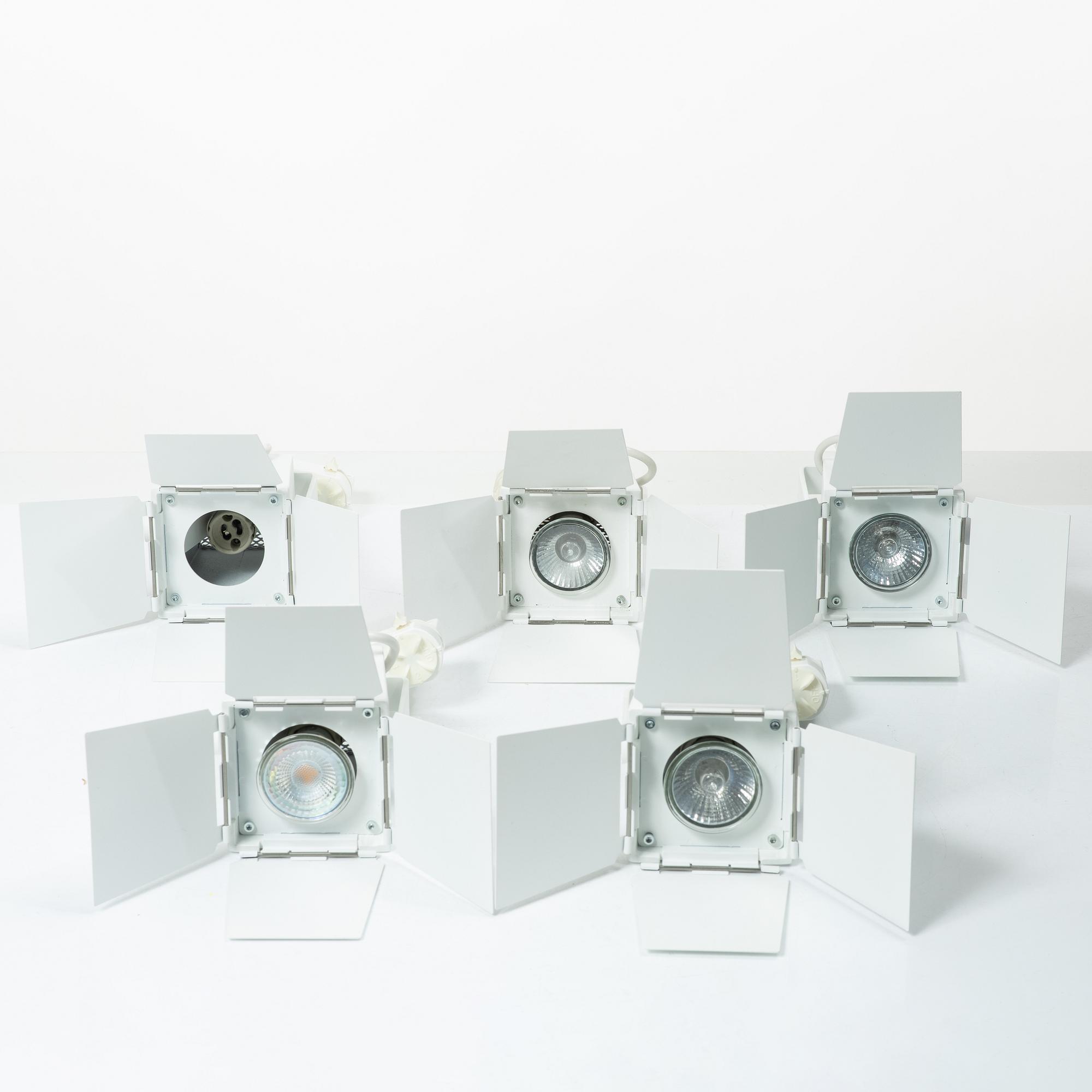 Thomas Bernstrand and Mattias Ståhlbom, five 'Foto' spotlights, “Foto”, Zero, 2000s.