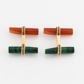 Van Cleef & Arpels, cufflinks, 18K gold with interchangeable bars in the form of stones.