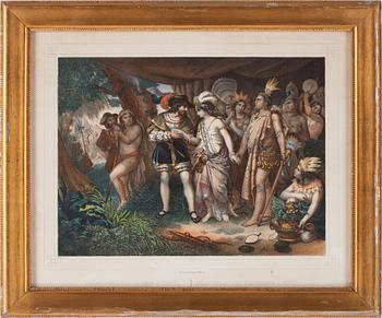 FÄRGLITOGRAFI, E. Desmaisons efter Maurin, 1800-tal.