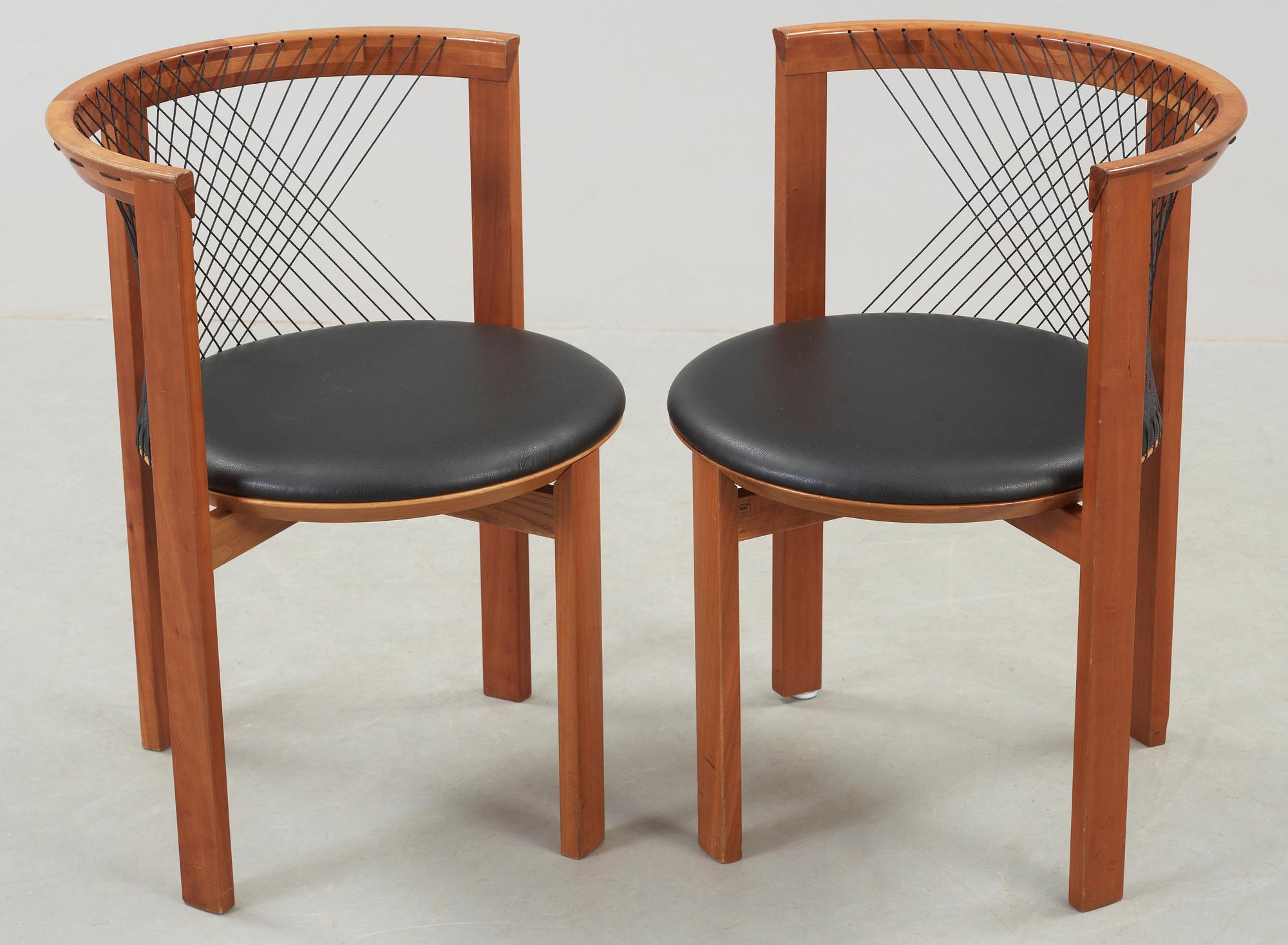 STOLAR, ett par, "String chair", Niels Jörgen Haugesen, Tranekär, Danmark, 1900-talets andra hälft.