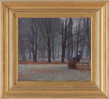 OKÄND KONSTNÄR, olja på duk, otydligt signerad H Metter?, daterad 1886.
