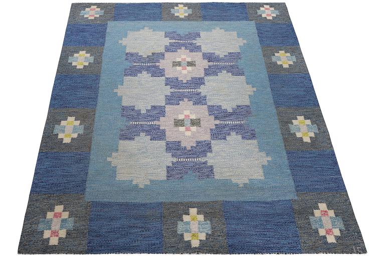 Ingegerd Silow, a flat weave carpet, signed IS, c. 227 x 164 cm.