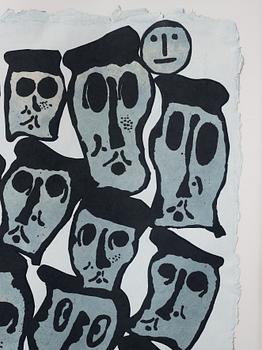 Donald Baechler, träsnitt med relief. Signerad, daterad 1990 och numrerad 6/35.