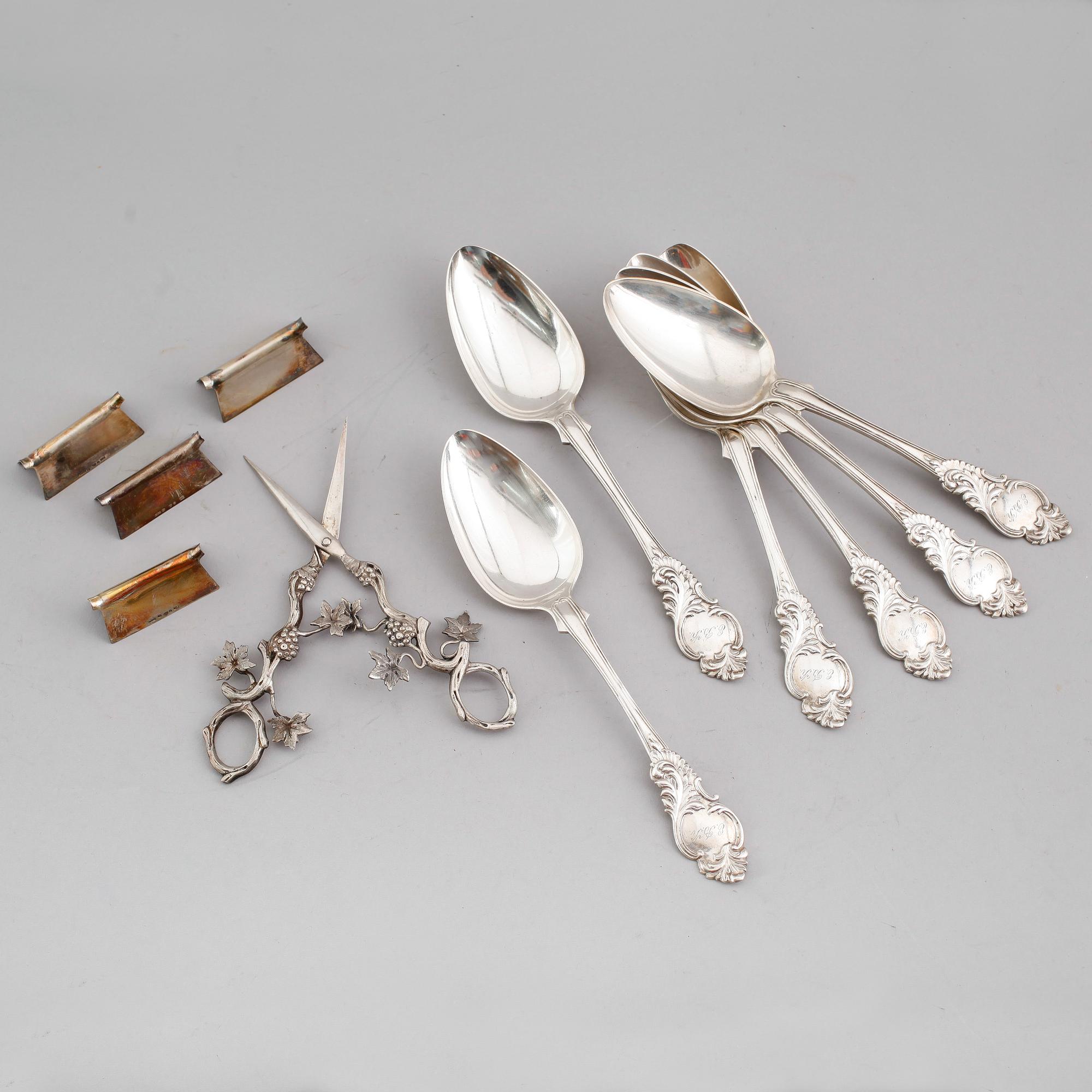 BESTICK, 11 delar, silver. Total vikt 497 g.