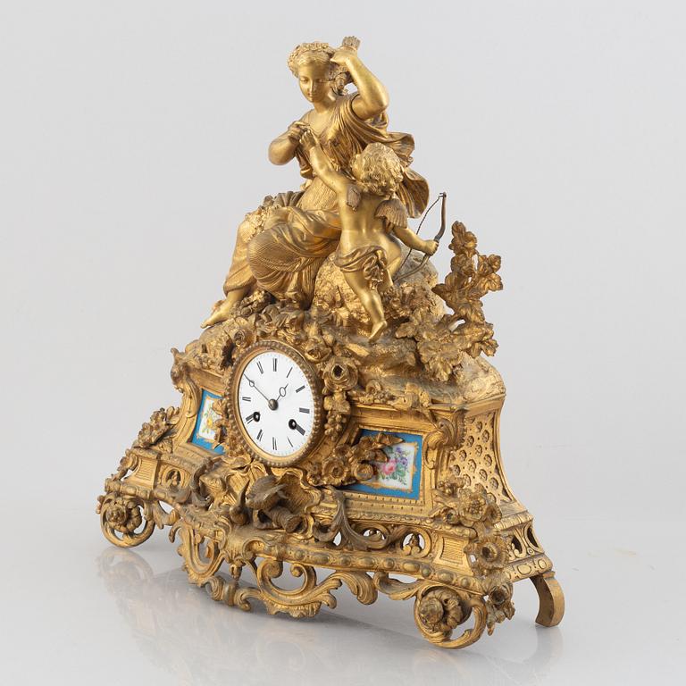 A Rococo Revival mantel clock, second half of the 19th century.