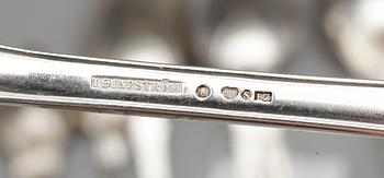 PARTI BESTICK, 22 st, silver, Sverige/Finland, 1800/1900-tal.Tot. Vikt ca 1060 gram.