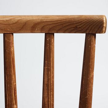 Axel Einar Hjorth, a set of four 'Utö' pine chairs, Nordiska Kompaniet, Sweden 1930s.