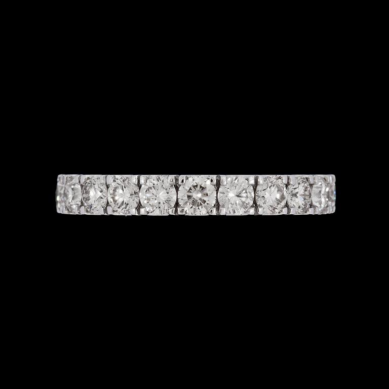 A brilliant cut diamond ring, tot. 1.73 cts.