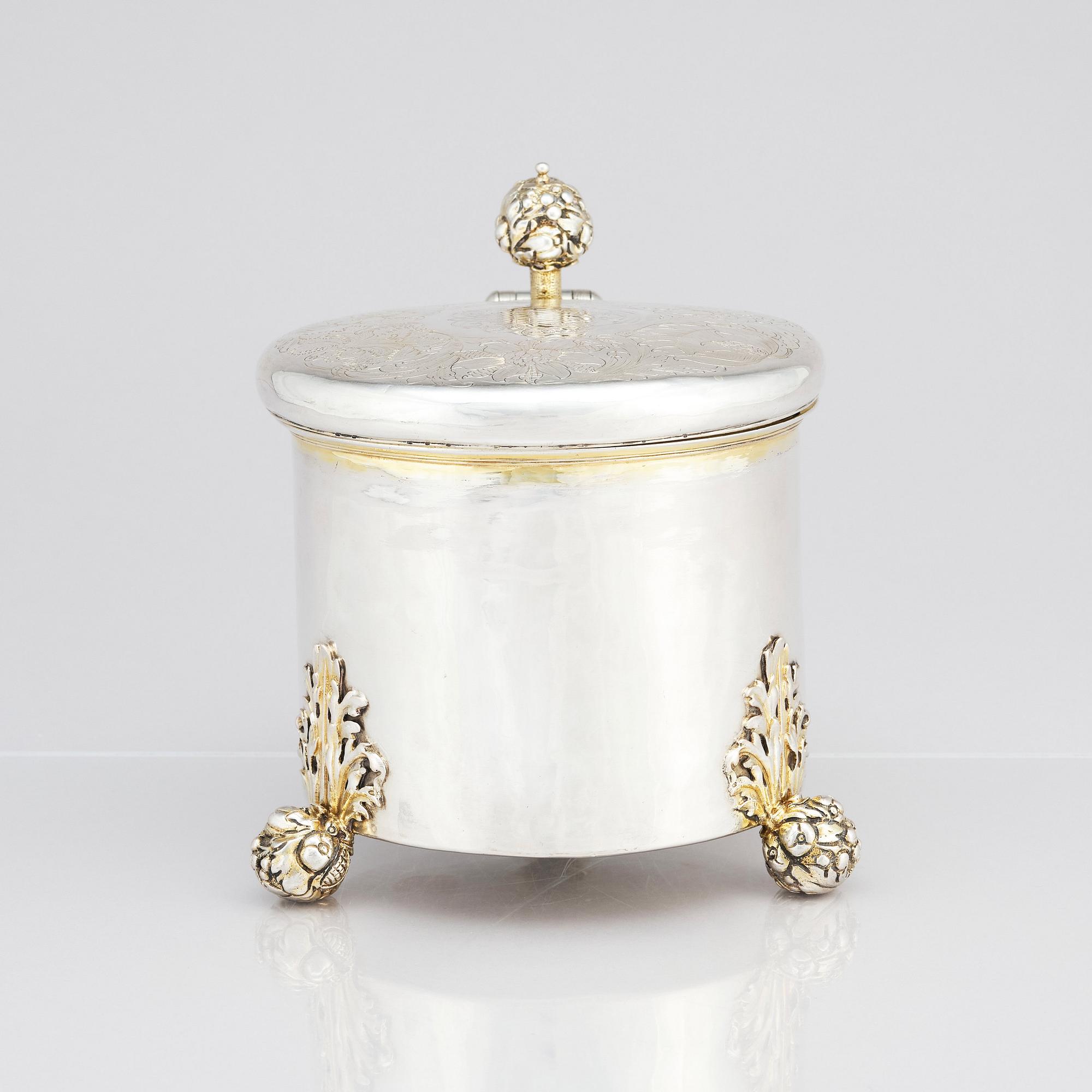 A Swedish late 17th/early 18th century parcel-gilt tankard, mark of Conrad Kampf, Kristianstad (1686-1711).