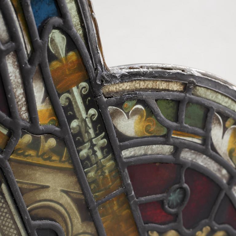 A pair of lead glass windows, made around year 1900.