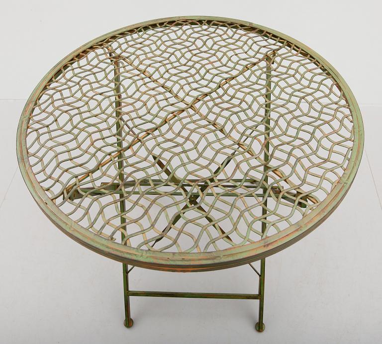 TRÄDGÅRDSBORD OCH STOLAR, 5 delar, metall, 1900-/2000-tal.