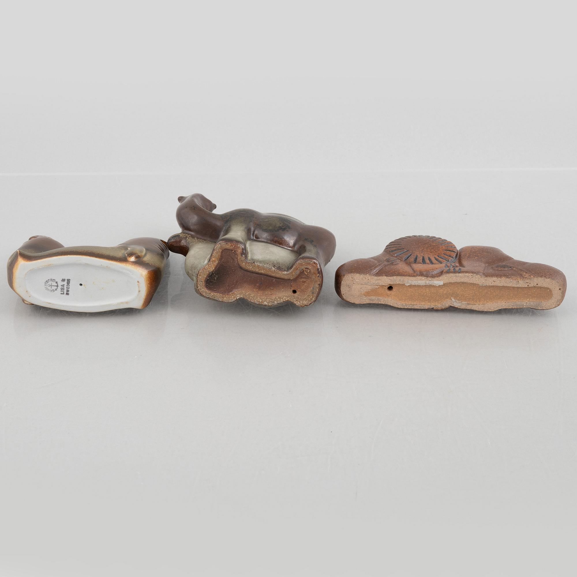 Lisa Larson, a set of six stoneware figurines from the series 'Noaks ark' Gustavsberg.