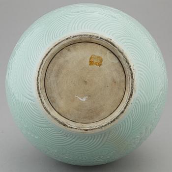 A large Chinese celadon glazed vase, second half of the 20th century.