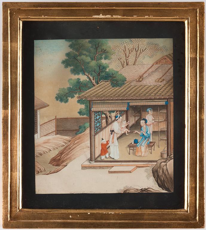 Two Chinese paintings by unknown artist, 18th Century.