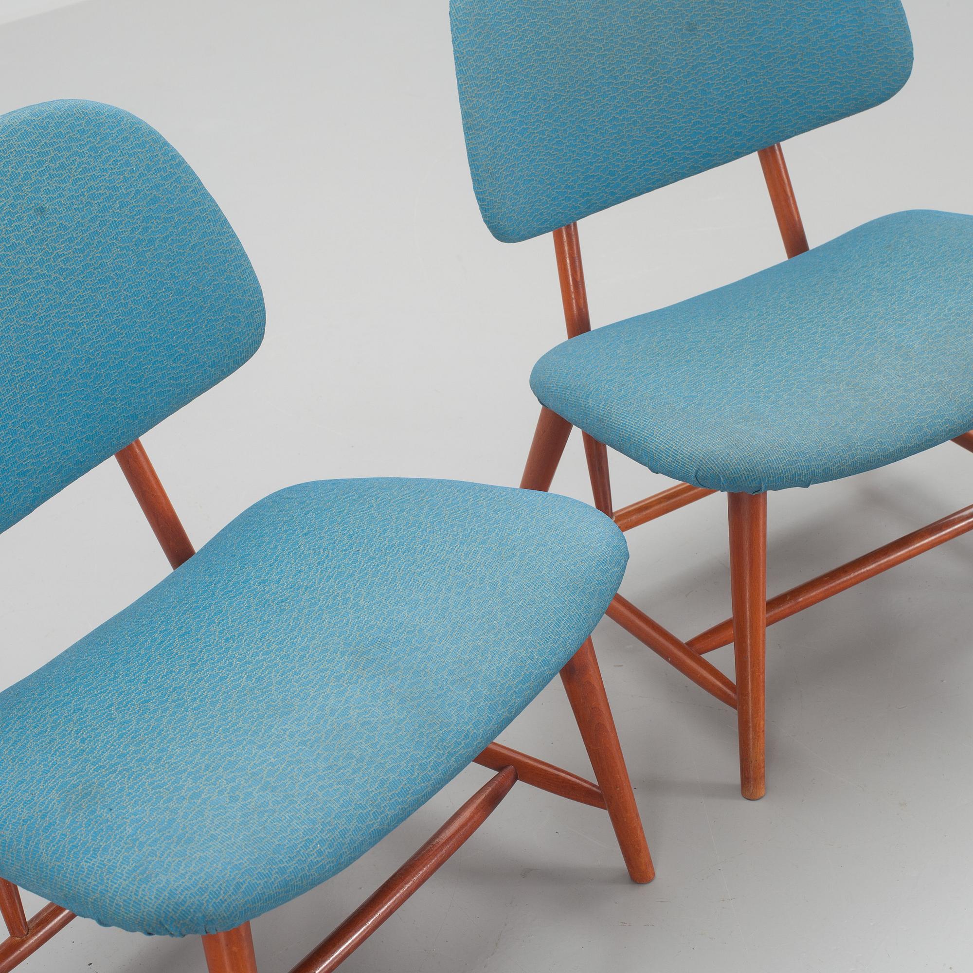 FÅTÖLJER, ett par, TEVE, Alf Svensson, Ljungs Industrier. Modellen formgiven 1953.